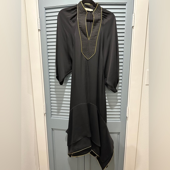 Tory Burch Black Gold Puffed Sleeve Tunic - Picture 2 of 4